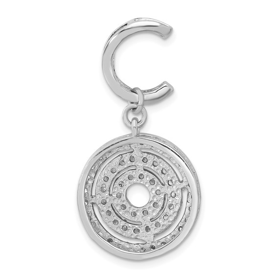 Sterling Silver CZ Chain Slide Pendant