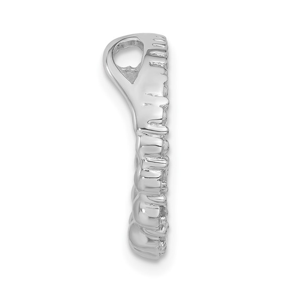 Sterling Silver CZ Circle Chain Slide Pendant