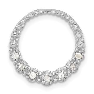 Sterling Silver CZ Circle Chain Slide Pendant