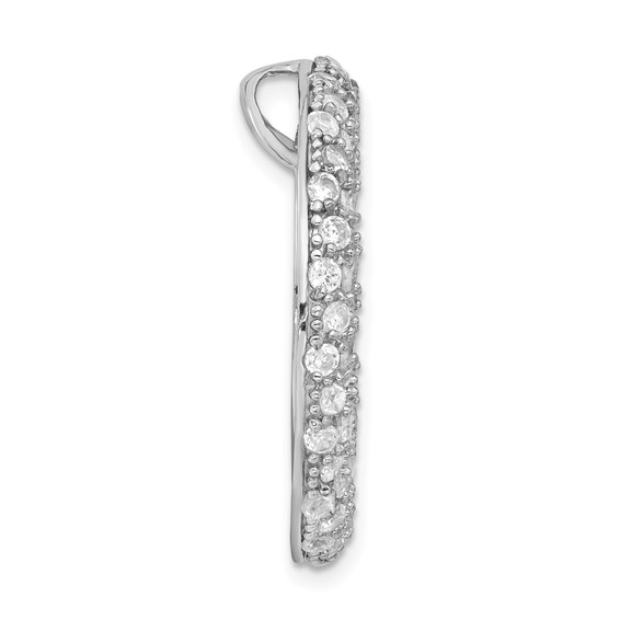 Sterling Silver CZ Circle Chain Slide Pendant