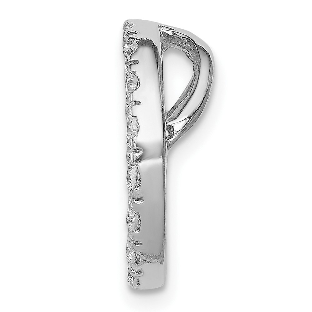 Sterling Silver Rhodium-platedCZ Chain Slide Pendant (QP1438)