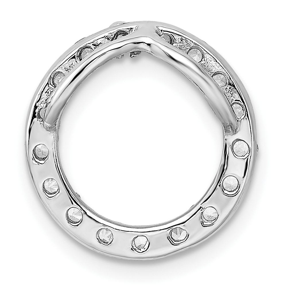 Sterling Silver Rhodium-platedCZ Chain Slide Pendant (QP1438)