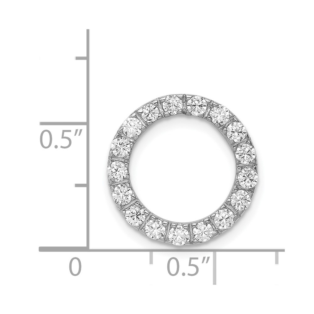 Sterling Silver Rhodium-platedCZ Chain Slide Pendant (QP1438)