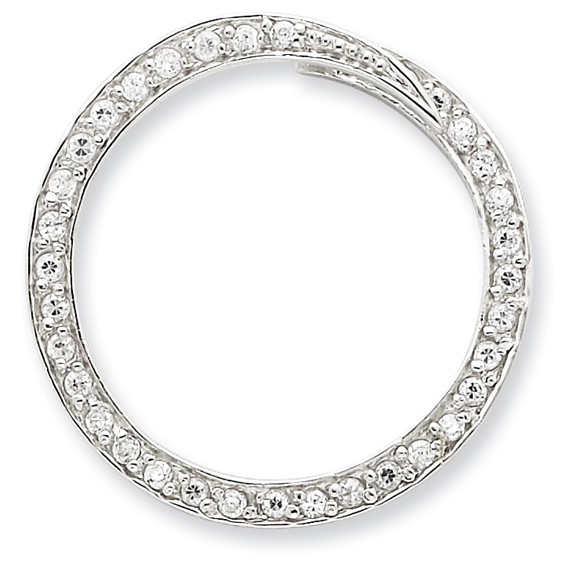 Sterling Silver CZ Circle Slide