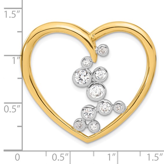 Sterling SilverGold-tone Vermeil & CZ Heart Slide