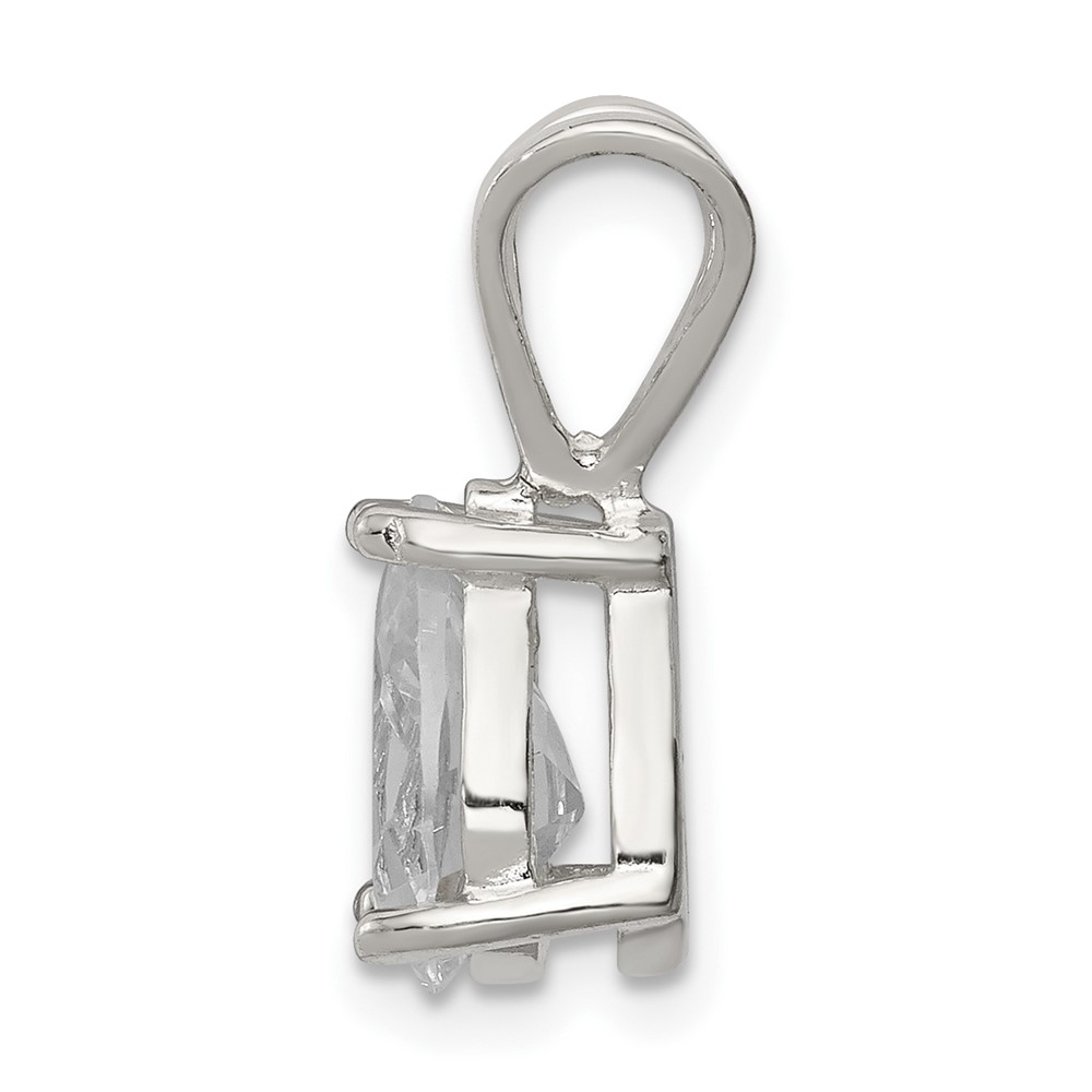 Sterling Silver Pear CZ Pendant (QP15)