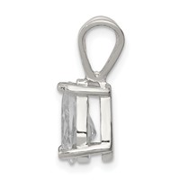Sterling Silver 8x5mm Pear CZ Pendant view 2