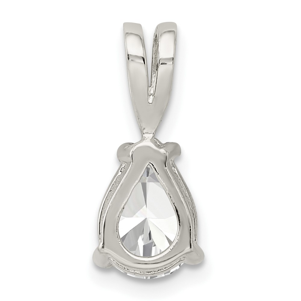 Sterling Silver Pear CZ Pendant (QP15)