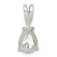 Sterling Silver 8x5mm Pear CZ Pendant view 4