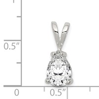 Sterling Silver 8x5mm Pear CZ Pendant view 3