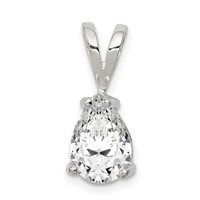 Sterling Silver 8x5mm Pear CZ Pendant view 1