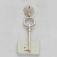Sterling Silver Rhodium-plated Key Pendant view 4