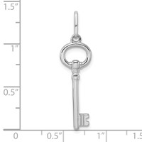 Sterling Silver Rhodium-plated Key Pendant view 3