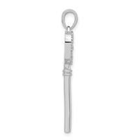 Sterling Silver CZ Peace Heart Key Pendant view 2