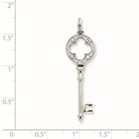 Sterling Silver CZ Key Pendant view 2