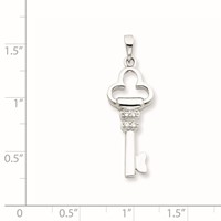 Sterling Silver CZ Key Pendant view 2
