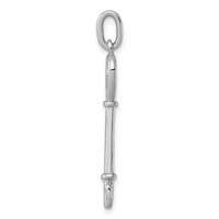 Sterling Silver Rhodium-plated Key Pendant view 2