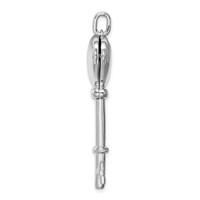 Sterling Silver Rhodium-plated Locket Key Pendant view 2