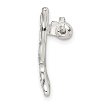 Sterling Silver Polished Butterfly Brooch Pin view 2