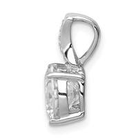 Sterling Silver Rhodium-plated 8mm Round CZ -Fits Up to 4mm Cubetto- Pendant view 2