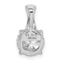Sterling Silver Rhodium-plated 8mm Round CZ -Fits Up to 4mm Cubetto- Pendant view 4