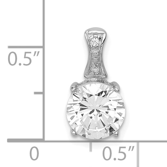 Sterling Silver Rhodium-plated CZ Pendant