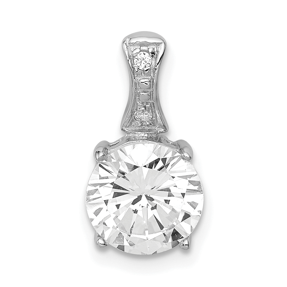 Sterling Silver Rhodium-plated CZ Pendant (QP1796)