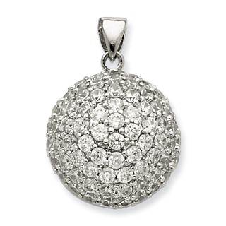 Sterling Silver CZ Open-back Ball Pendant