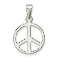 Sterling Silver Peace Sign Pendant view 4