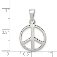 Sterling Silver Peace Sign Pendant view 3