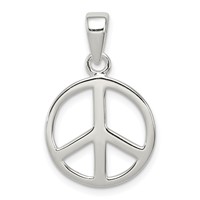Sterling Silver Peace Sign Pendant view 1