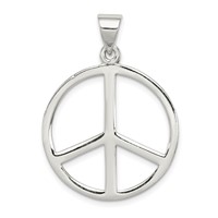 Sterling Silver Peace Symbol Pendant view 1