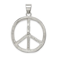 Sterling Silver Polished Peace Pendant view 4