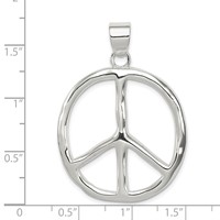 Sterling Silver Polished Peace Pendant view 3