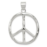 Sterling Silver Polished Peace Pendant view 1