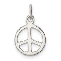 Sterling Silver Diamond-Cut Peace Sign Symbol Charm view 4