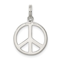 Sterling Silver Diamond-Cut Peace Symbol Charm view 4