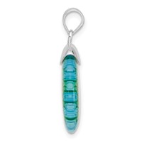 Sterling Silver Multicolored Glass Polished Circle Pendant view 2