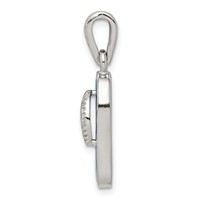 Sterling Silver Rhodium-plated Polished Created Blue Inlay Opal Sandal Pendant view 2