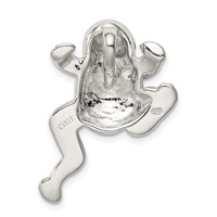 Sterling Silver Rhod-plated Created Blue Opal Inlay Frog Slide Pendant view 4