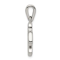 Sterling Silver Rhodium-plated Polished Created Blue Opal Inlay Tortoise Pendant view 2