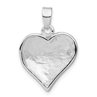 Sterling Silver Pink Stellux Crystal & Enameled Heart Pendant view 4