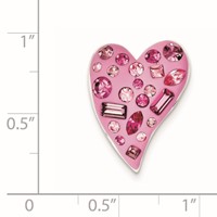 Sterling Silver Stellux Crystal Pink Heart Slide Pendant view 2