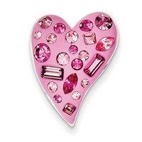 Sterling Silver Stellux Crystal Pink Heart Slide Pendant view 1
