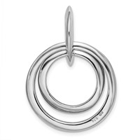Sterling Silver Rhodium-plated Diamond Accent Multi-Circle -Fits Up to 6mm Cubetto- Pendant view 4