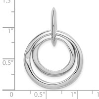 Sterling Silver Rhodium-plated Diamond Accent Multi-Circle -Fits Up to 6mm Cubetto- Pendant view 3