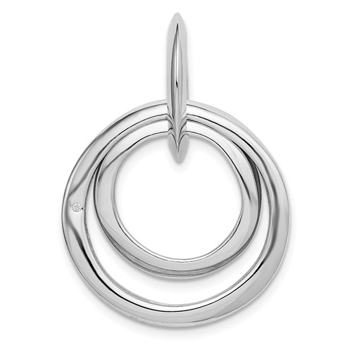 Sterling Silver Rhodium-plated Diamond Accent Multi-Circle -Fits Up to 6mm Cubetto- Pendant