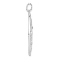 Sterling Silver White CZ Fancy Round Pendant view 2