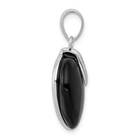 Sterling Silver Onyx Heart Pendant view 2