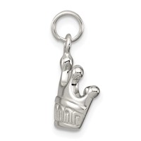 Sterling Silver Polished Crown Charm view 2